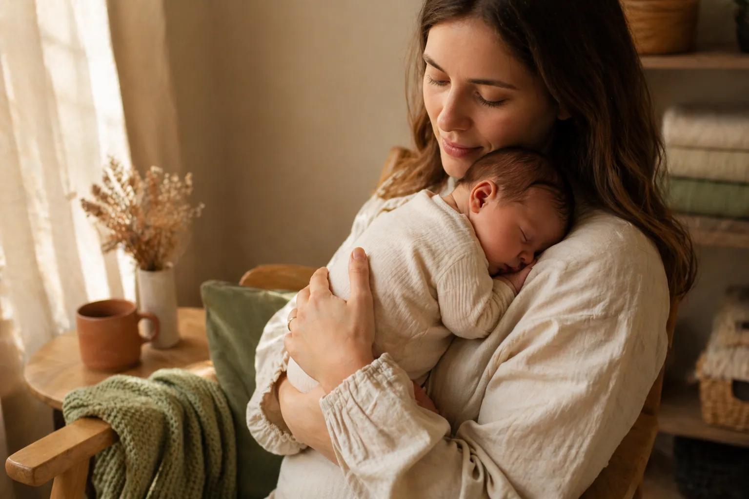Maman allaitant son bébé avec l'aide d'une consultante en lactation IBCLC